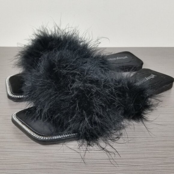 Jeffrey Campbell Acelynn Faux Fur Slides, Black, Women’s Size 9 M - Picture 3 of 6